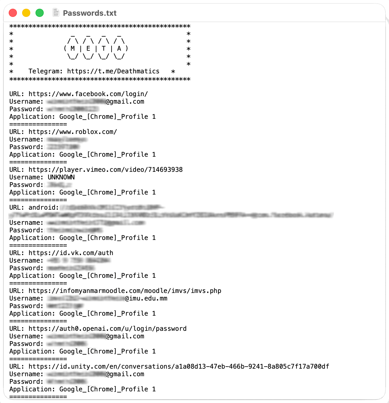Passwords example